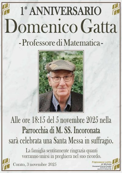 GATTA Domenico 1° anniversario FL NUOVO LOGO FL OK