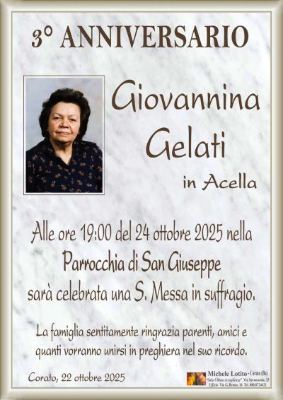 GELATI Giovanna 3° anniversario ML MARMO