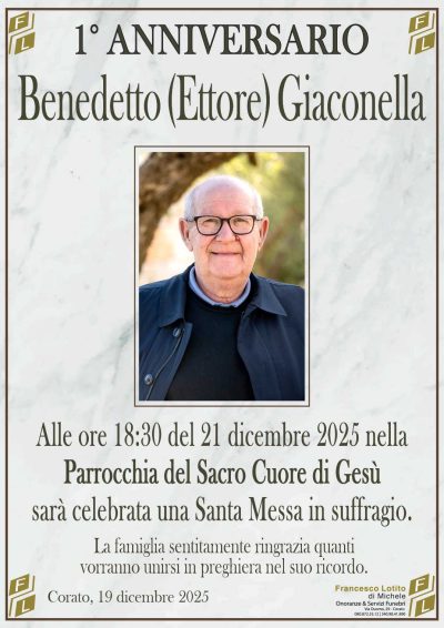 GIACONELLA Benedetto 1° anniversario FL NUOVO LOGO FL OK