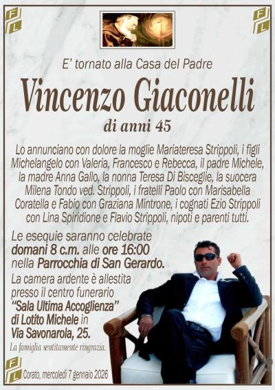 GIACONELLI Vincenzo ANNUNCIO FL MARMO