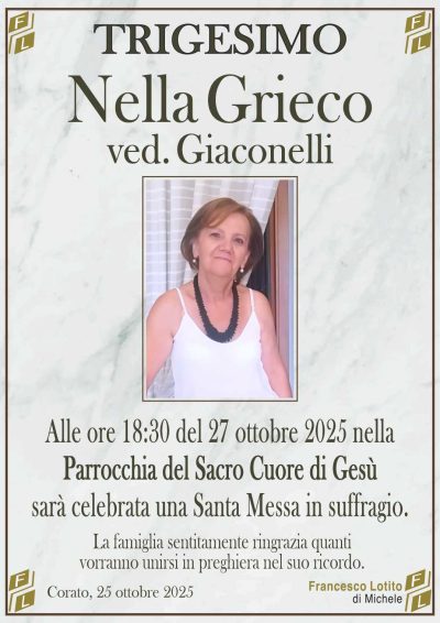 GRIECO Nella trigesimo FL NUOVO