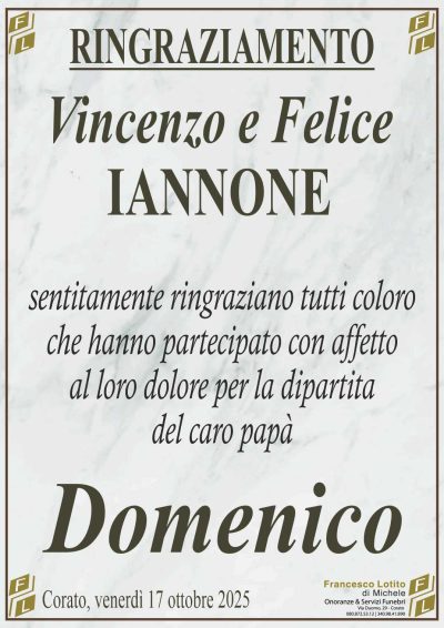 IANNONE DOmenico rinraziamento FL MARMO LOGO OK