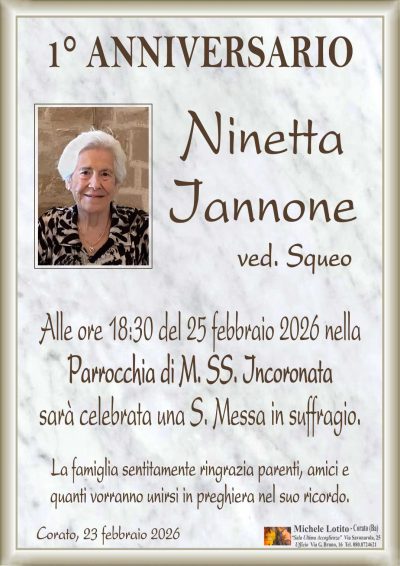 IANNONE Ninetta 1° anniversario ML MARMO