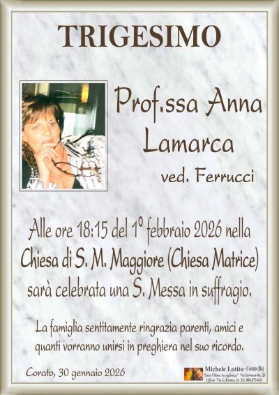 LAMARCA Anna trigesimo ML MARMO