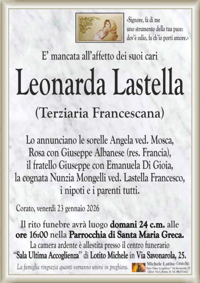 LASTELLA Leonarda ANNUNCIO ML CL