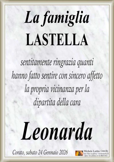 LASTELLA Leonarda RINGRAZIAMENTO ML MARMO OK CORNICI