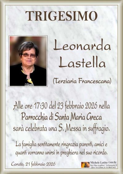 LASTELLA Leonarda trigesimo ML MARMO