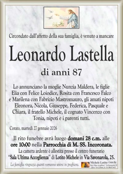 LASTELLA Leonardo ANNUNCIO ML CL