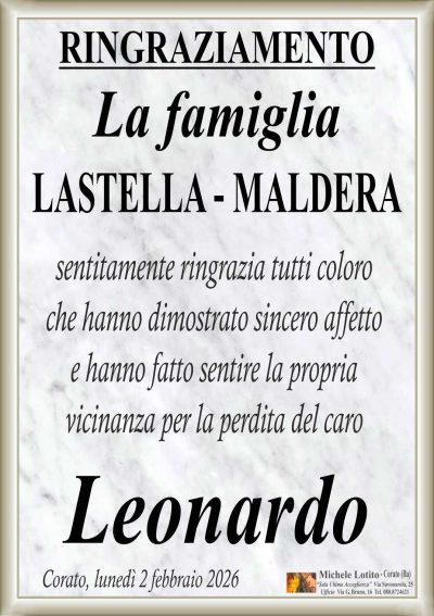 LASTELLA Leonardo RINGRAZIAMENTO ML MARMO