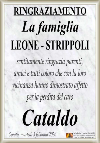 LEONE Cataldo RINGRAZIAMENTO ML MARMO