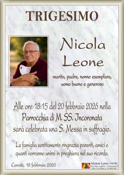 LEONE Nicola trigesimo ML MARMO