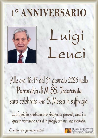 LEUCI Luigi 1° anniversario ML MARMO