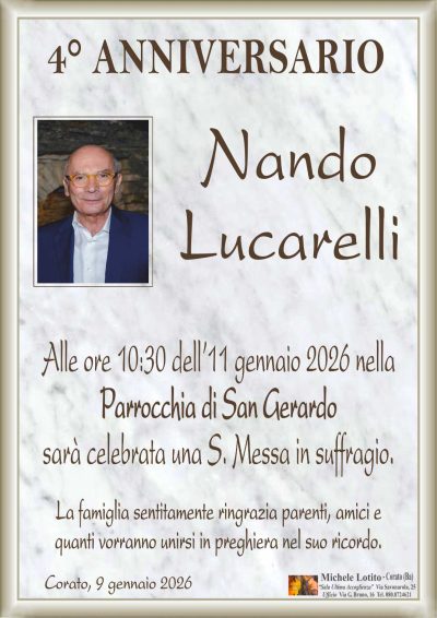 LUCARELLI Nando 4° anniversario ML MARMO