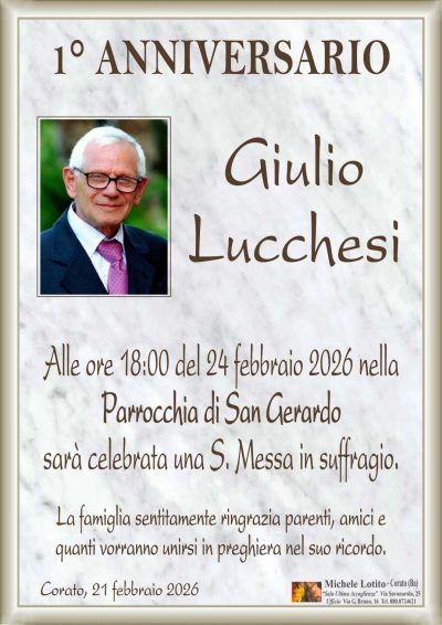 LUCCHESI Giulio 1° anniversario ML MARMO