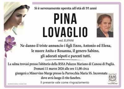 LUTTO LOVAGLIO PINA