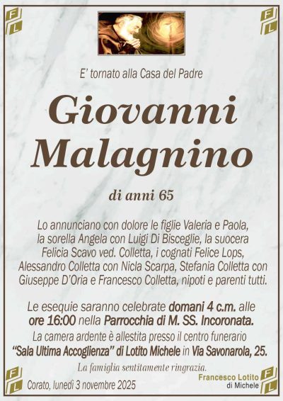 MALAGNINO Giovanni ANNUNCIO FL MARMO CL