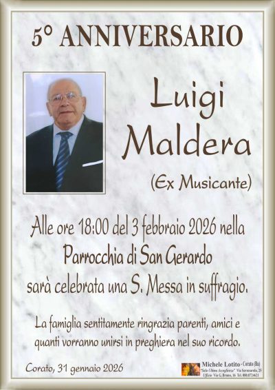 MALDERA Luigi 5° anniversario ML MARMO