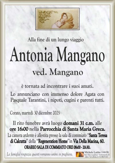 MANGANO Antonia ANNUNCIO ML MARMO CL