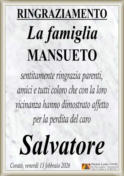 MANSUETO Salvatore RINGRAZIAMENTO ML MARMO