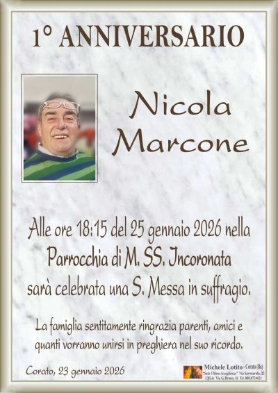 MARCONE Nicola 1° anniversario ML MARMO