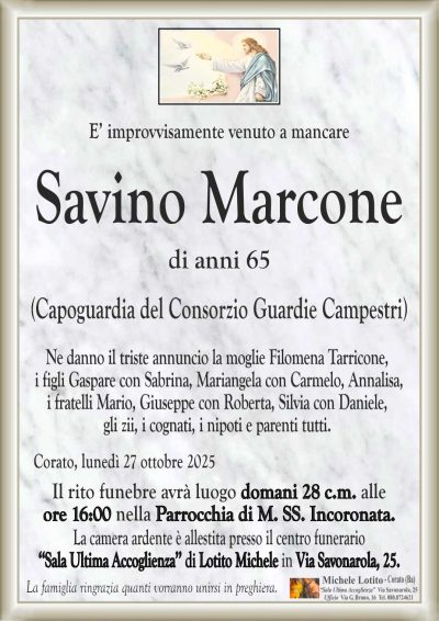 MARCONE Savino ANNUNCIO ML MARMO CL