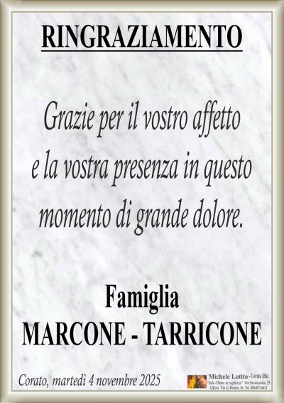 MARCONE Savino RINGRAZIAMENTO ML MARMO
