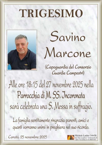 MARCONE Savino trigesimo ML NUOVO rifatto