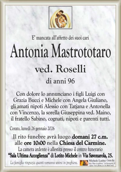 MASTROTOTARO Antonia ANNUNCIO ML cl