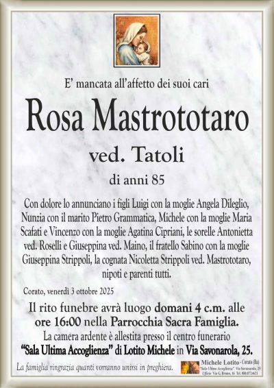 MASTROTOTARO Rosa ANNUNCIO ML MARMO CL