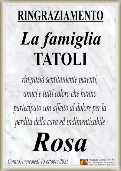 MASTROTOTARO Rosa RINGRAZIAMENTO ML MARMO