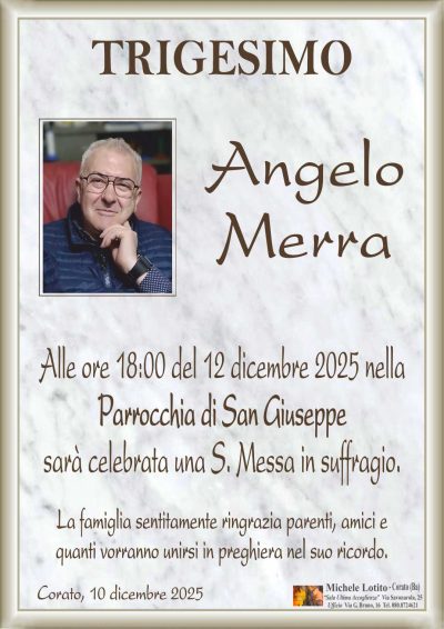 MERRA Angelo trigesimo ML MARMO