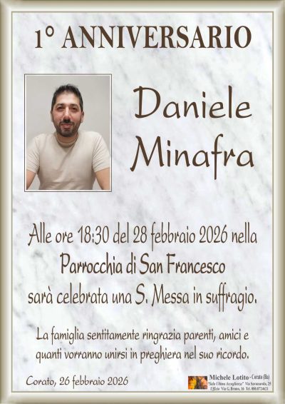 MINAFRA Daniele 1° anniversario ML MARMO