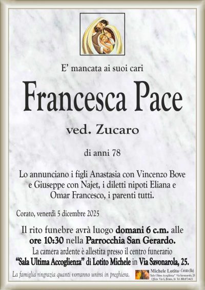 PACE Francesca ANNUNCIO ML MARMO CL