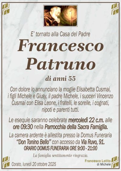 PATRUNO Francesco ANNUNCIO FL MARMO CL