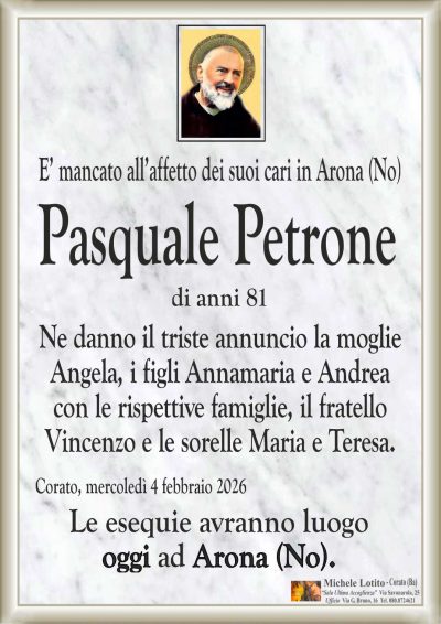 PETRONE Pasquale ANNUNCIO ML CL