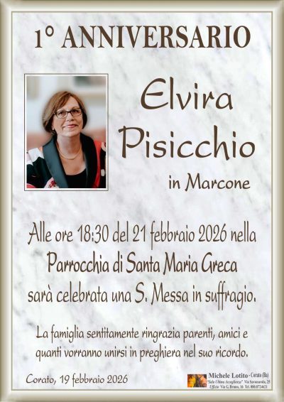 PISICCHIO Elvira 1° anniversario ML MARMO
