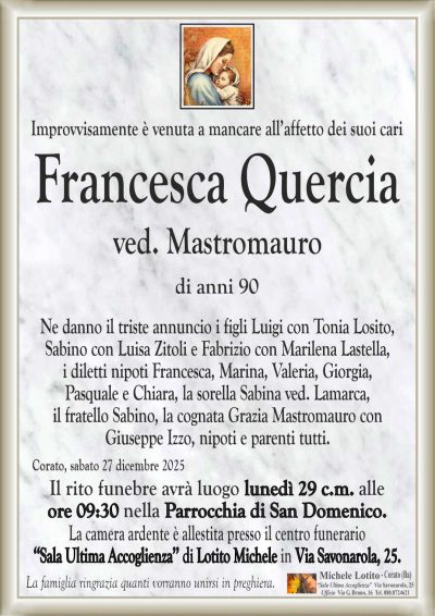 QUERCIA Francesca ANNUNCIO ML MARMO CL