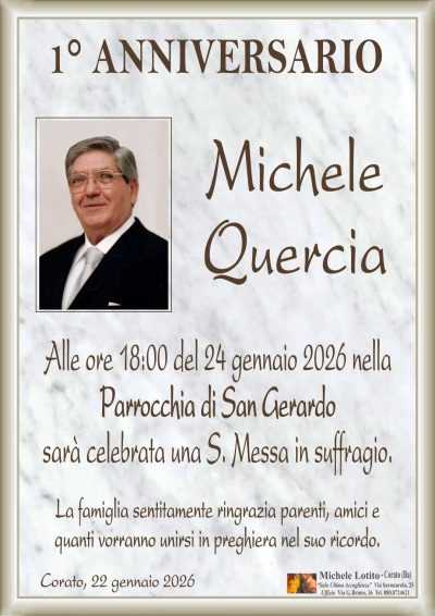 QUERCIA Michele 1° anniversario ML MARMO