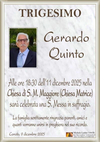 QUINTO Gerardo trigesimo ML NUOVO rifatto