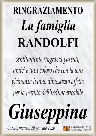 RANDOLFI Giuseppina RINGRAZIAMENTO ML MARMO
