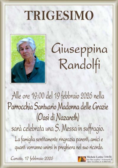 RANDOLFI Giuseppina trigesimo ML MARMO