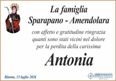 RINGRAZIAMENTO Antonia Amendolara