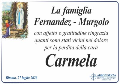 RINGRAZIAMENTO Carmela Murgolo
