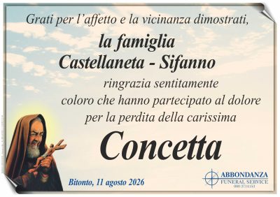 RINGRAZIAMENTO Concetta Sifanno