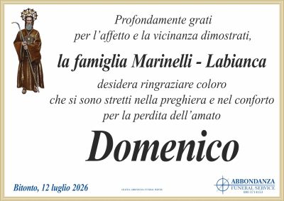 RINGRAZIAMENTO Domenico Marinelli
