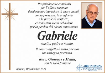 RINGRAZIAMENTO Gabriele Carbone