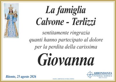 RINGRAZIAMENTO Giovanna Terlizzi