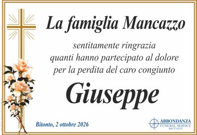 RINGRAZIAMENTO Giuseppe Mancazzo