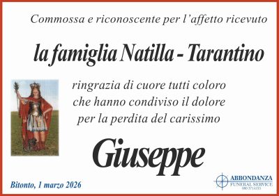 RINGRAZIAMENTO - Giuseppe Natilla