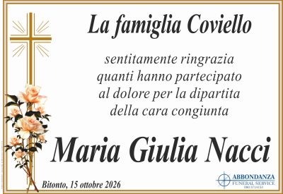RINGRAZIAMENTO - LA FAMIGLIA Coviello